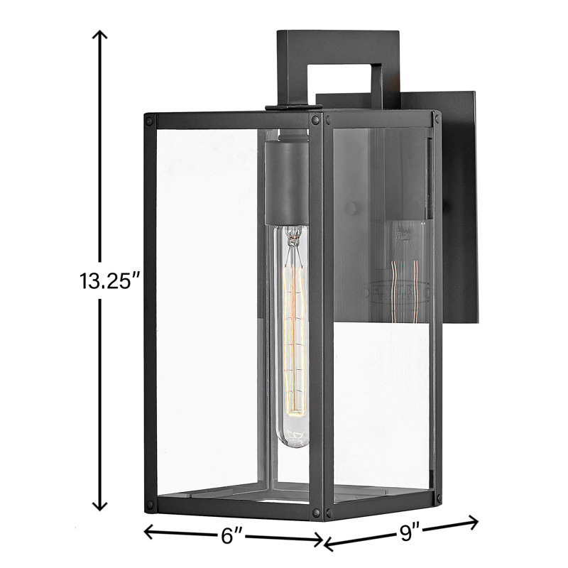 Caliana Aluminum Wall Light, Black, 13.25" H x 6" W x 9" D