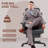 Massage Executive Office Chair With 6 Vibration Points, 400LBS Heated Big And Tall Office Chair With Foot Rest And Lumbar Support, Microfiber Reclining Computer Desk Chair