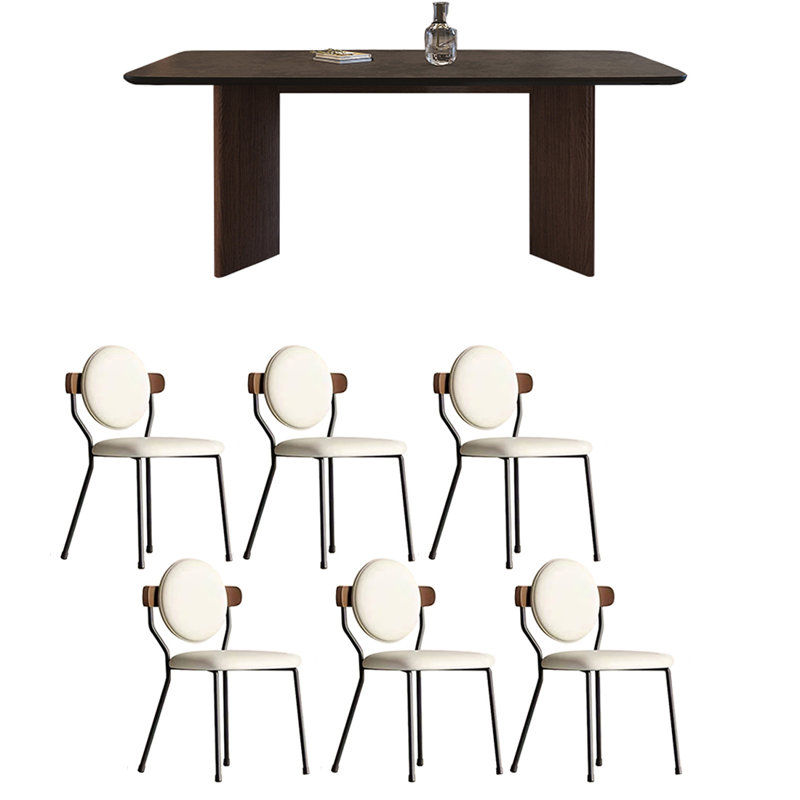 Ensembles de table à manger en ardoise vintage de qualité supérieure., H 29,53 po x L 62,99 po x l 31,5 po