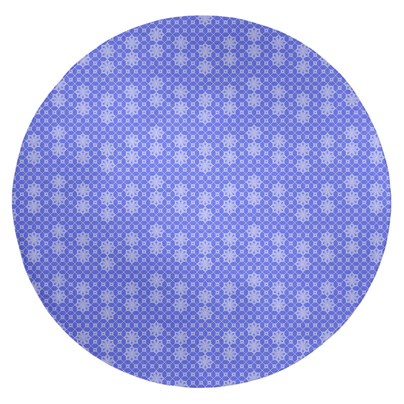 Tapis de zone bleu treillis classic, Rond 5 pi