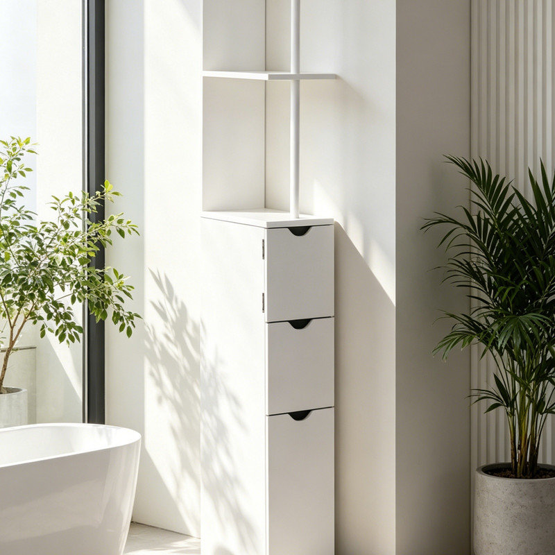 MDF / Particle Board Freestanding Linen Cabinet