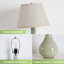 18 po Lampe de table moderne en céramique avec abat-jour en lin pour le salon de la chambre à coucher-130767105