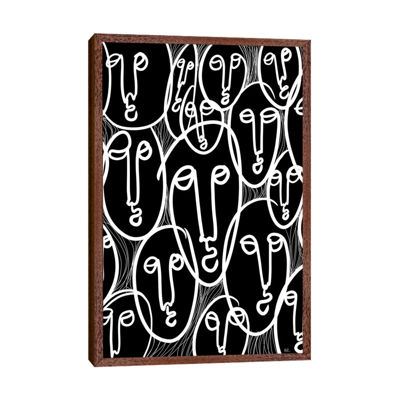 Faces 1 Piece Wall Art on Canvas, 152.5 cm H x 101.5 cm W, Classic Wood Floater Framed