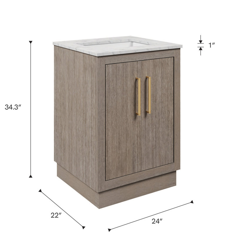 Hugo 24'' W Single Vanity, Satin Gold