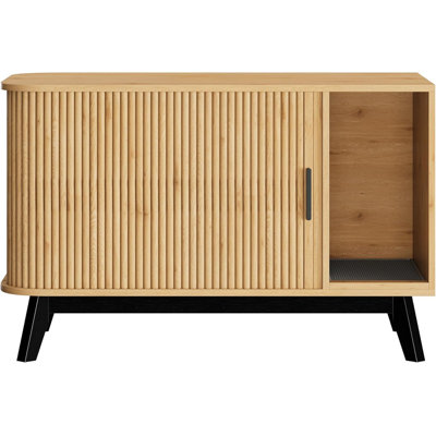 39" Cat Litter Box Enclosure Furniture, Hidden Litter Box with Sliding Door & Mat, Modern Indoor Cat House, Side End Table