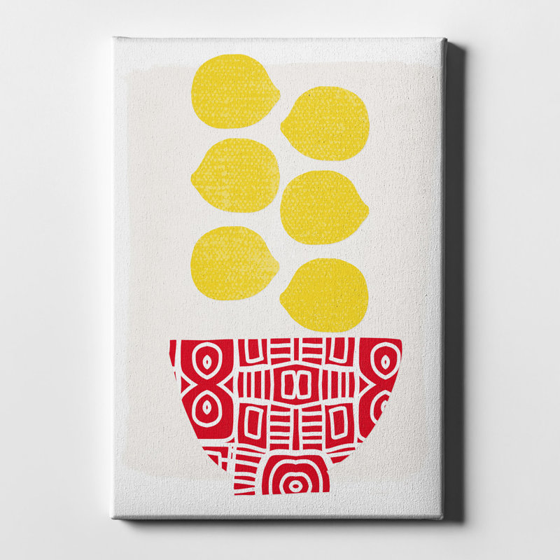 «Bowl of Lemons» par Linda Woods, art mural sur toile, H 16 po x l 12 po