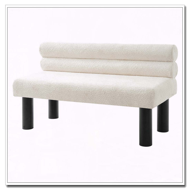 Banc de salle à manger rembourré Boucle, banc d'entrée, banc d'entrée, Beige/brun