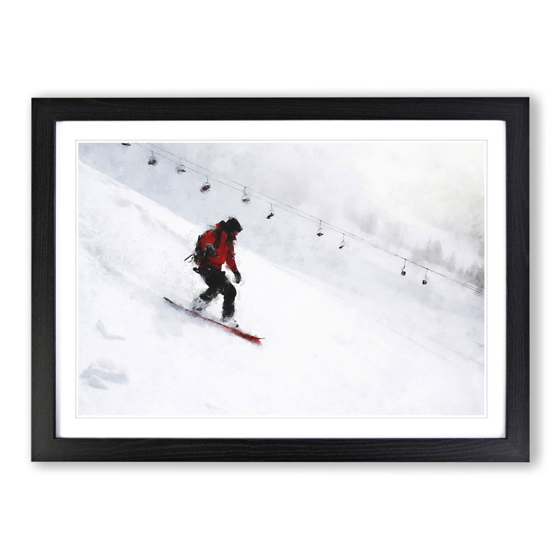 Snowboarding - Picture Frame Graphic Art, 27cm H x 36cm W x 2cm D, Black Framed