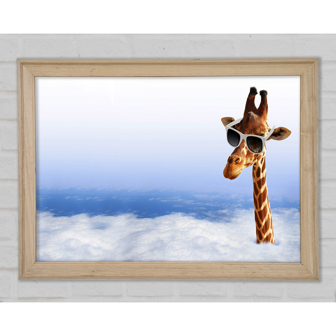 Gerahmtes Leinwandbild Giraffe Head In The Clouds