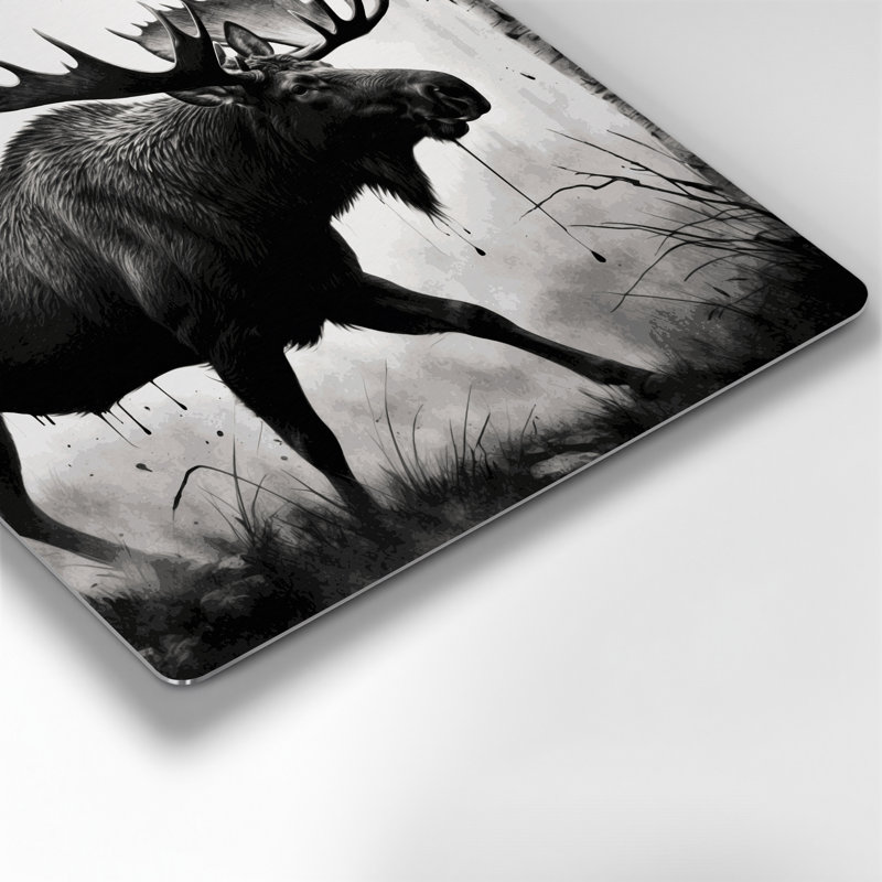 Wildlife Moose Grey Metal Wall Art