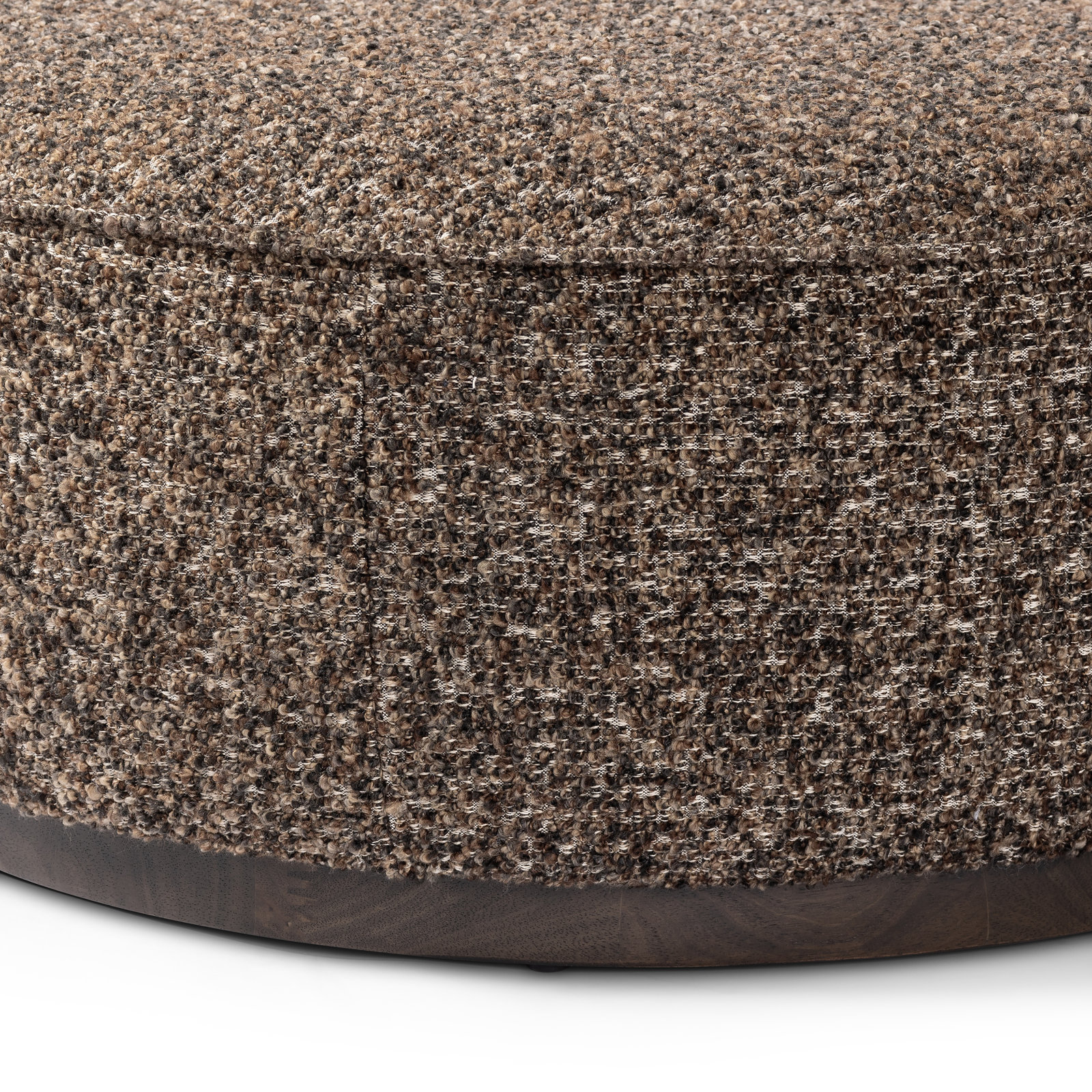 Faira 36" Wide Round Standard Ottoman, Ivan Granite Acrylic