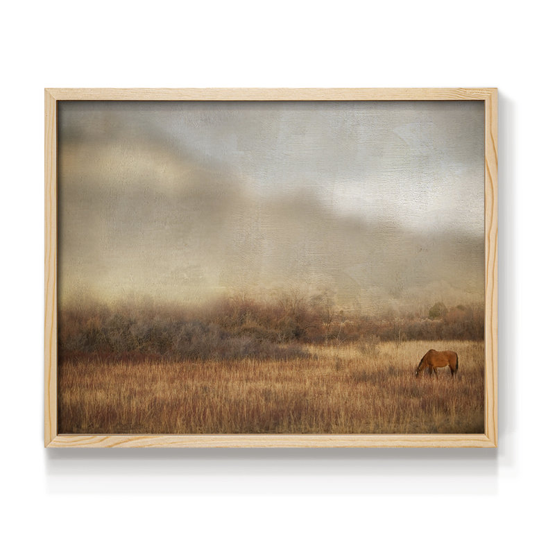 Grazing at Sunset -Framed Print - Restickable, Natural, 16" H x 20" W