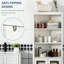Tour à linge à 3 niveaux pour salle de bain, blanc antique, armoire autoportante, porte vitrée, tablette de rangement réglable, tablettes, blanc