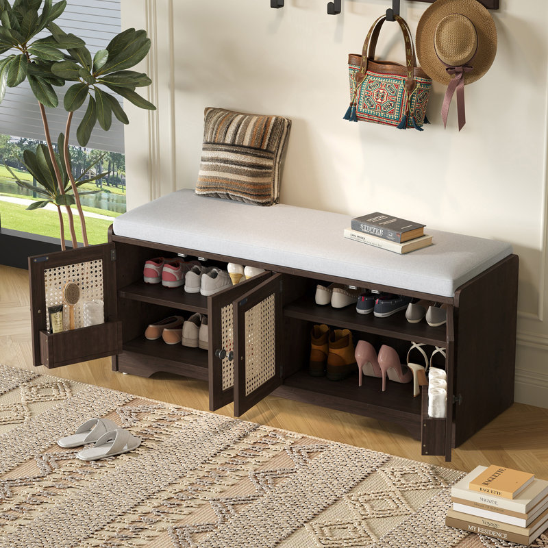 Banc de rangement Rustic, Espresso