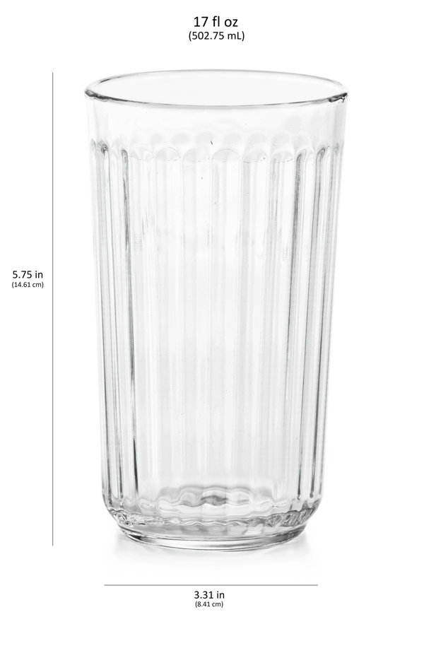 Anchor Hocking Alistair Highball 16oz Drinking Glasses, Set of 4