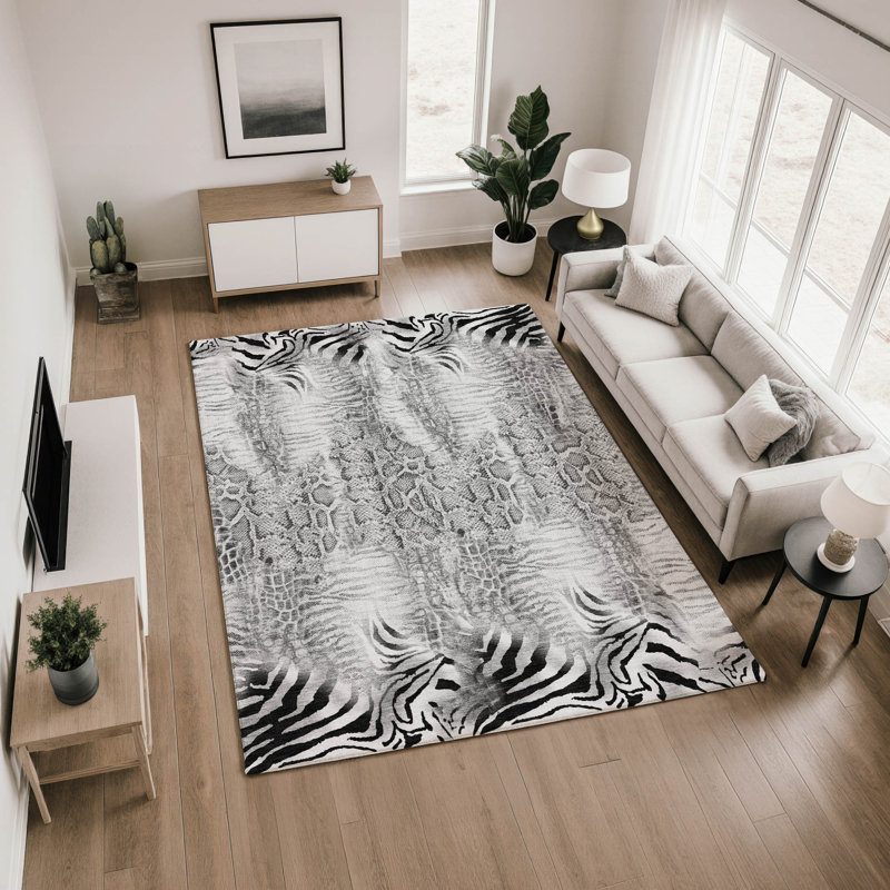 Tapis Mayfield Premium lavable à la machine, Gris, 8 pi x 10 pi