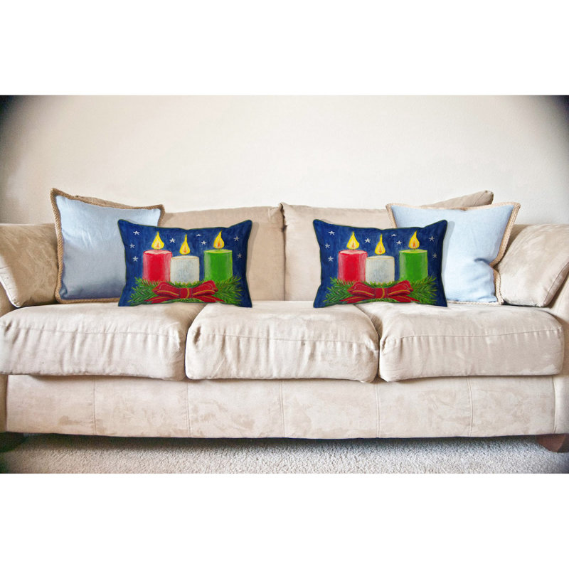 Coussin décoratif d'extérieur Christmas Candles, Grand