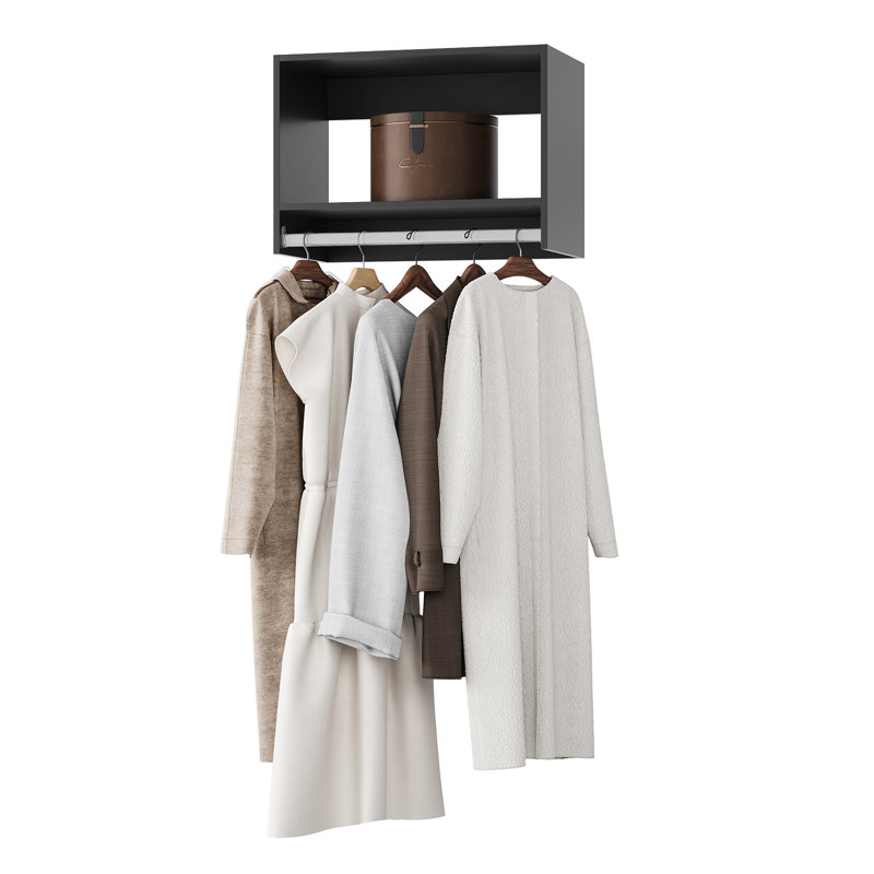 Système d'organisation pour garde-robe chic Chic Cove, Noir, noir, noir, noir, H 18 po x l 34,5 po x P 14 po