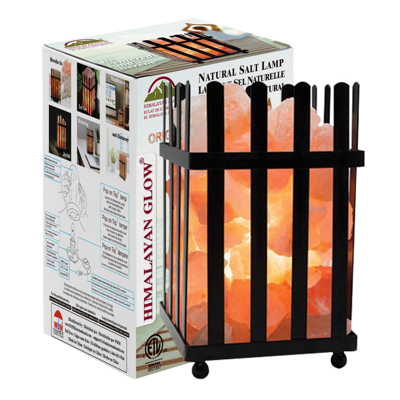 Lampe de sel style panier en métal Himalayan Glow Picket Fence - gradateur et cordon certifié ETL3