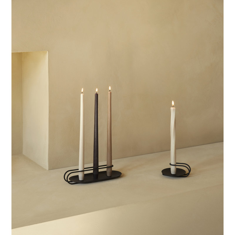 Clip Candlestick, Black Ral 9005