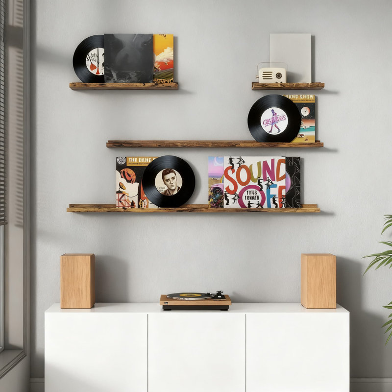 Floating Picture Ledge Shelf Set For Wall Display, Modern Nursery Book Shelf For Toys Storage And Photo Frames, Wall Mounted Shelves For Living Room And Bedroom Decor
