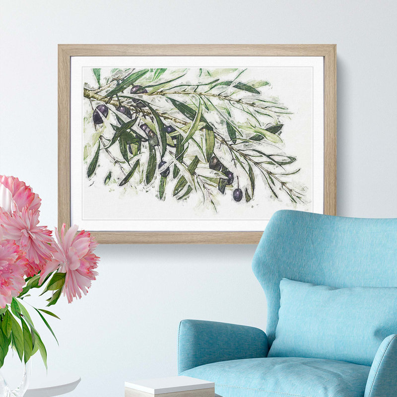 The Olive Branch - Framed Print, 27cm H x 36cm W x 2cm D, Oak Framed