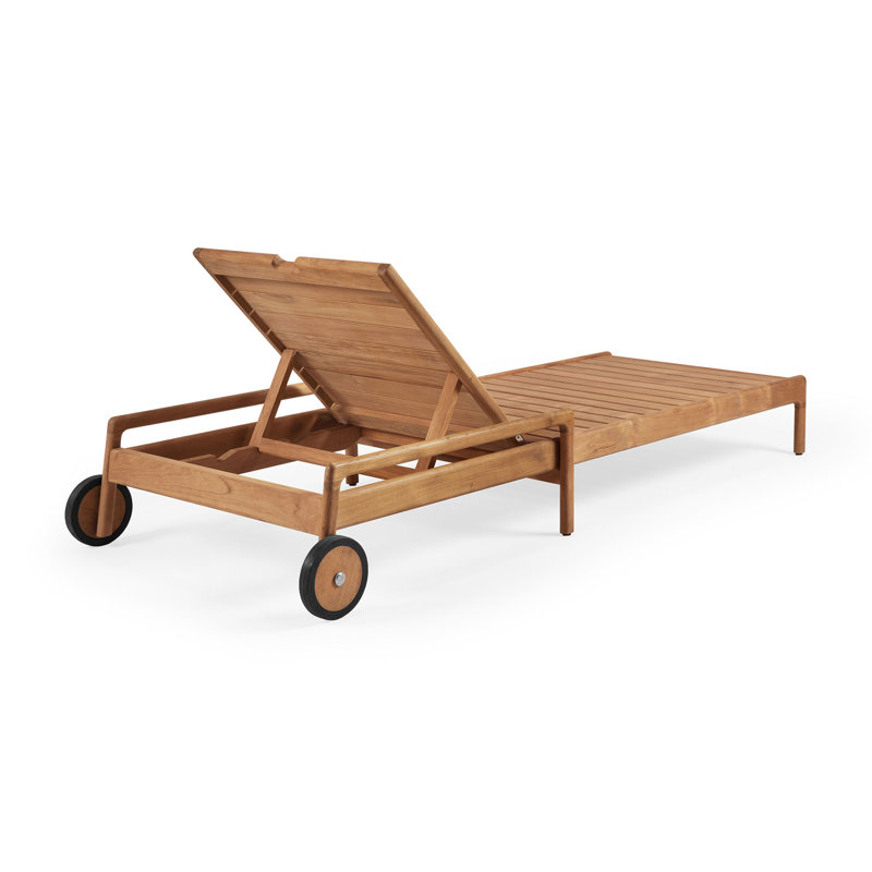 Jack Outdoor Teak Chaise Lounge