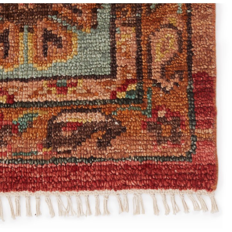 Jaipur Living Afri JIN03 Handknotted Medallion Pink and Teal Runner Rug (3'x10'), Runner 3' x 10'