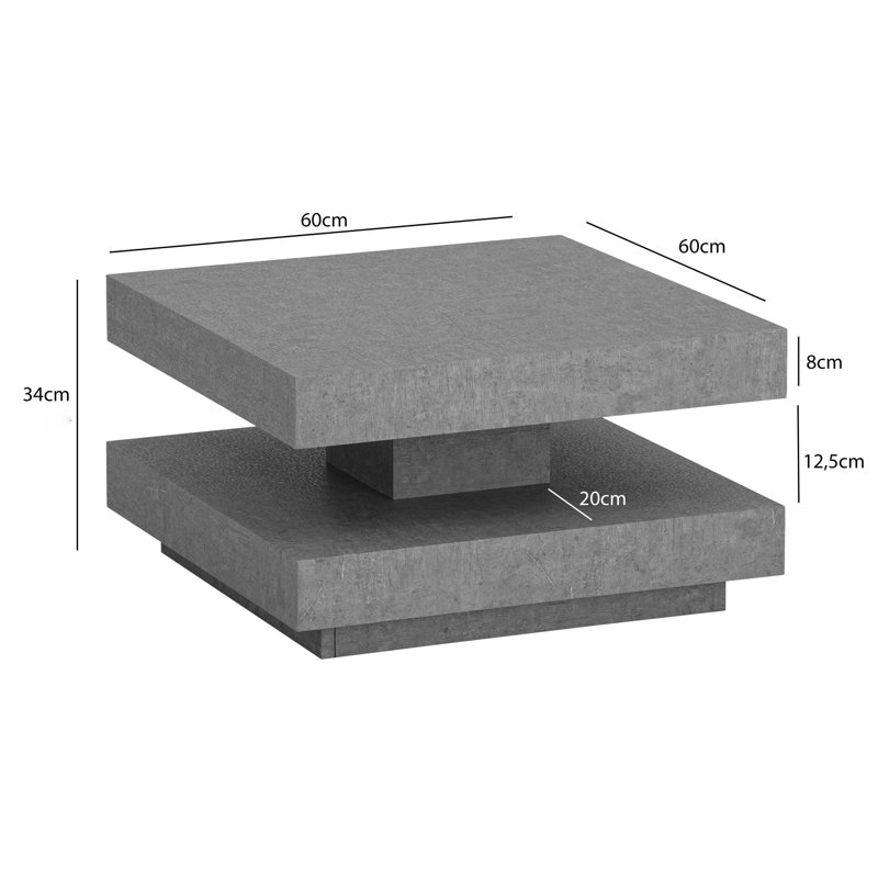 Coffee Table with Storage, Grey