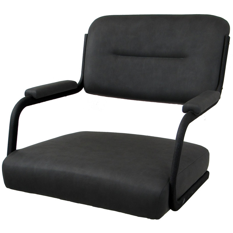Tabouret de comptoir pivotant 26 po Gurpal, Vinyle gris / cadre noir