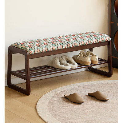 Banc de rangement en bois massif Vintage