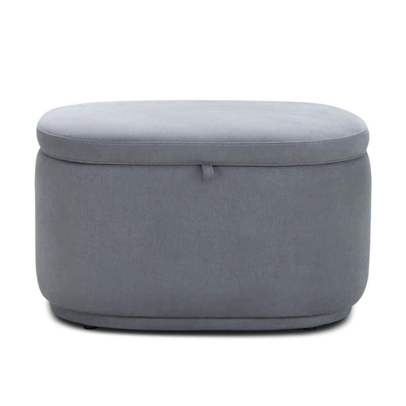 Nurture& The Ottoman Premium Quality Storage for Nursery with Stain-Resistant Performance Fabric, Gray Cotton Blend