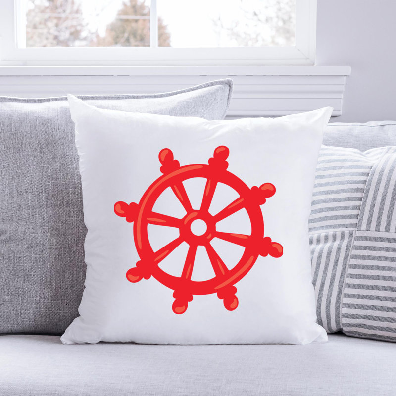 Nautical Sea Life_389 - Coussin décoratif en polyester, H 18 po x l 18 po