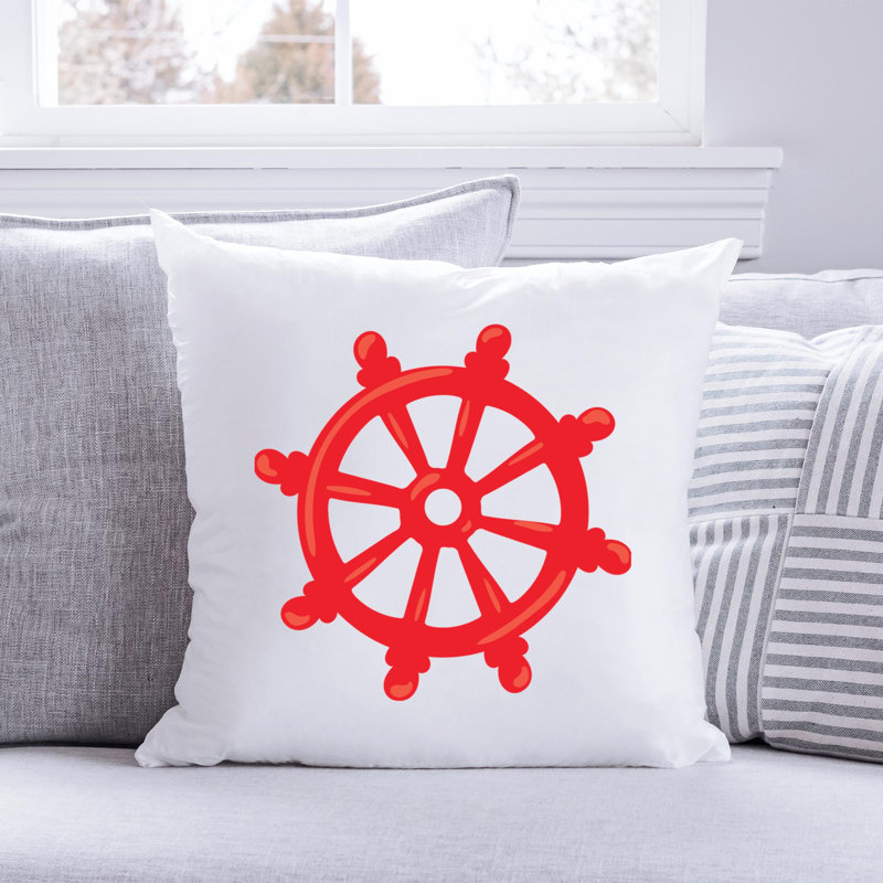 Nautical Sea Life_389 - Coussin décoratif en polyester, H 16 po x l 16 po