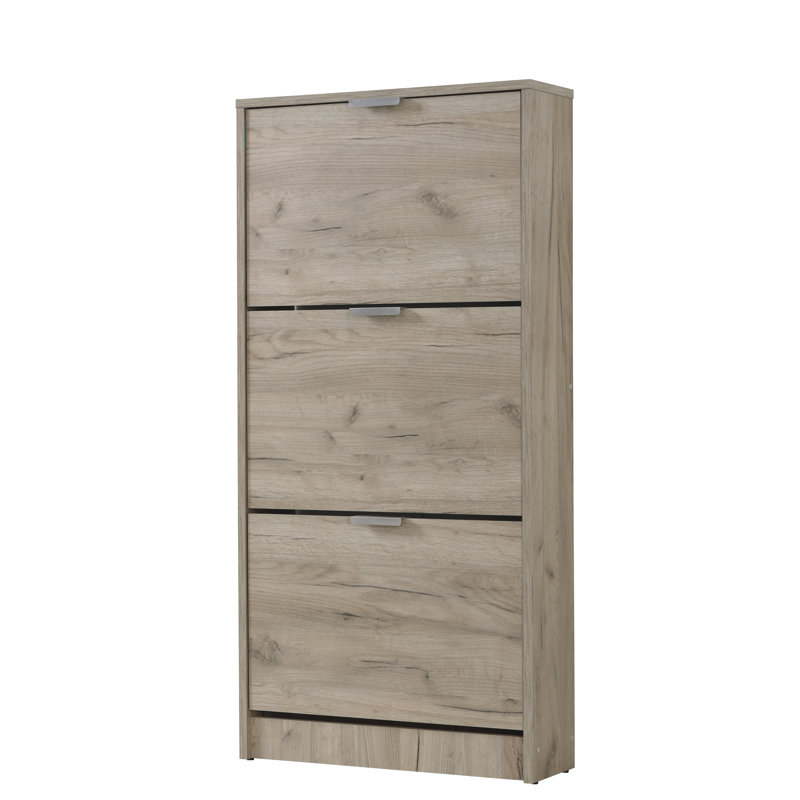 9 Pair Shoe Rack, Grey Oak
