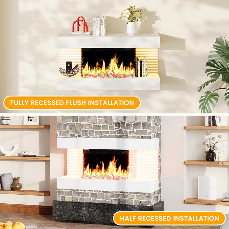Electric Fireplace, White