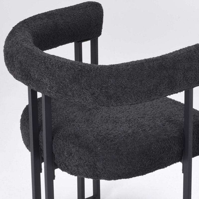 Ensemble de 2 fauteuils de salle à manger rembourrés, Noir