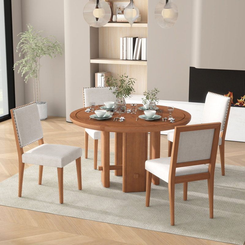 Ensemble repas pour 4 personnes, Brun, Beige/brun
