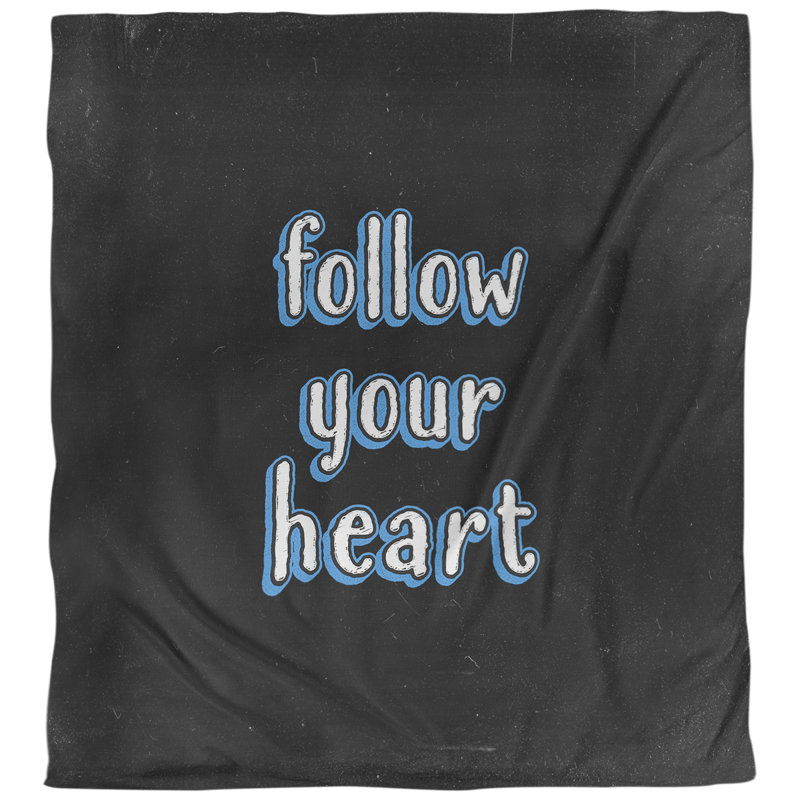 Housse de couette réversible simple quote quotes follow your cardiaque, Housse de couette pour grand lit, Bleu