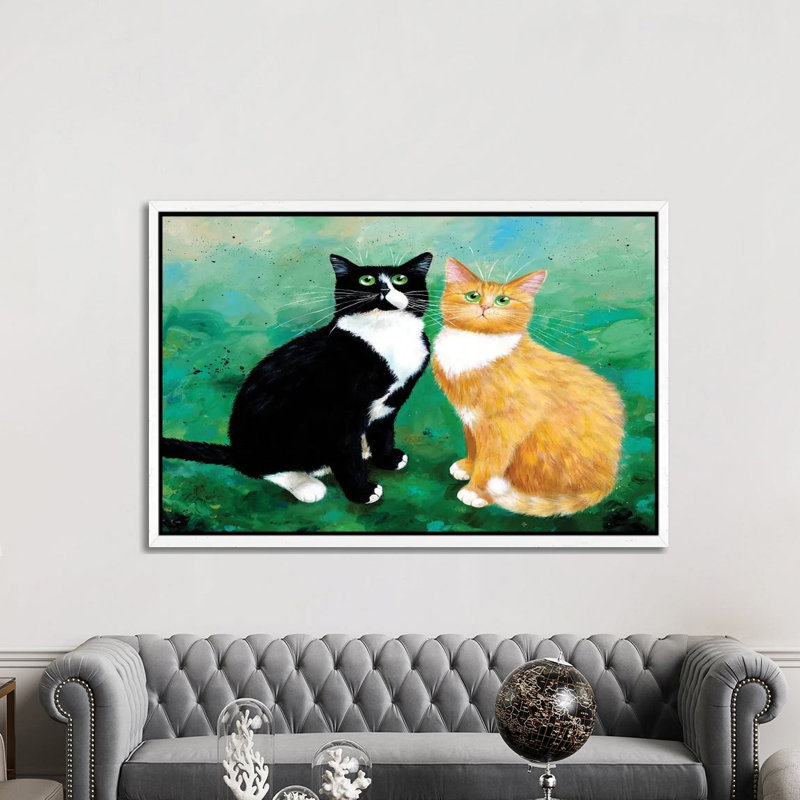 Milo And Archie by Kim Haskins - Single Picture Frame Print on Canvas, White Framed, 66.04 cm H x 66.04 cm W
