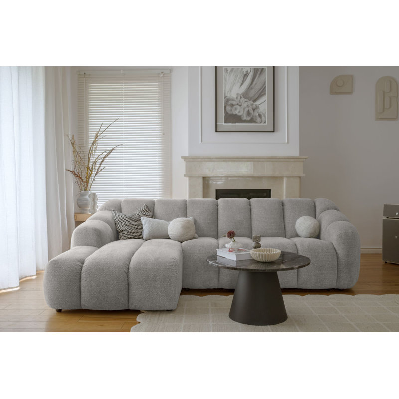 Shell Corner Sofa , Light Grey, 4, Left Hand Facing