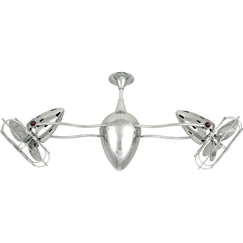 Ar Ruthiane Downrod Ceiling Fan, Polished Chrome