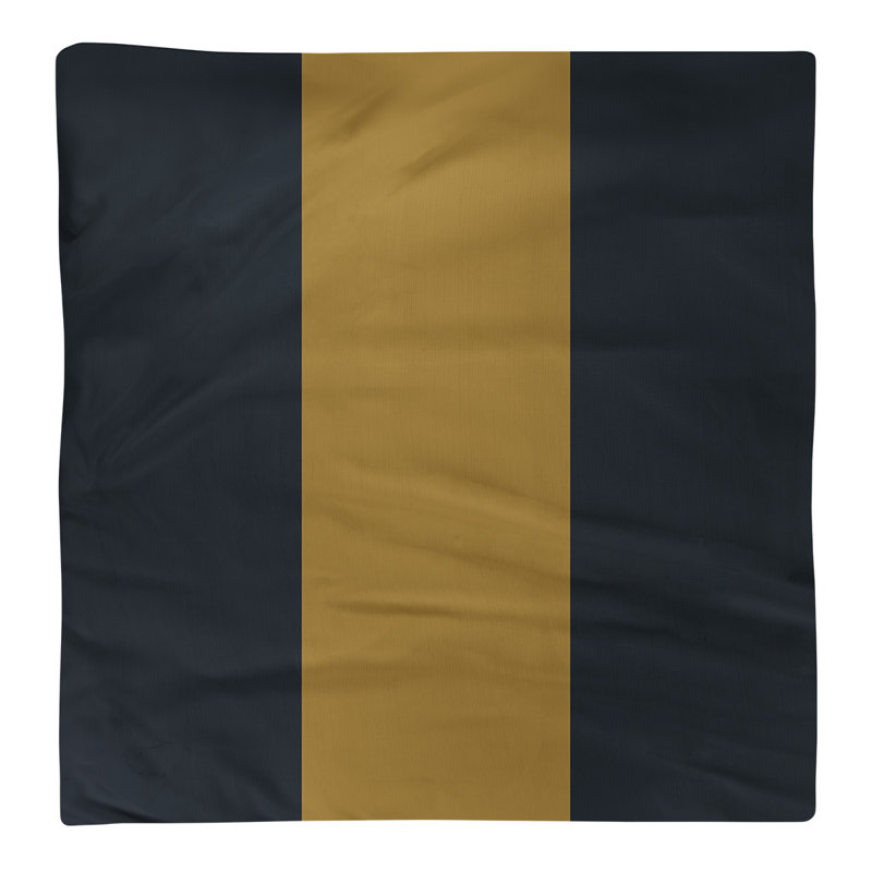 Cotton Striped Square Napkin, Black/Gold