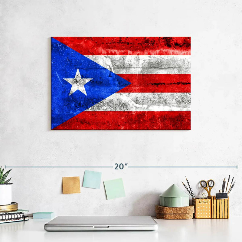Drapeau grunge de Porto Rico, H 8 po x l 12 po