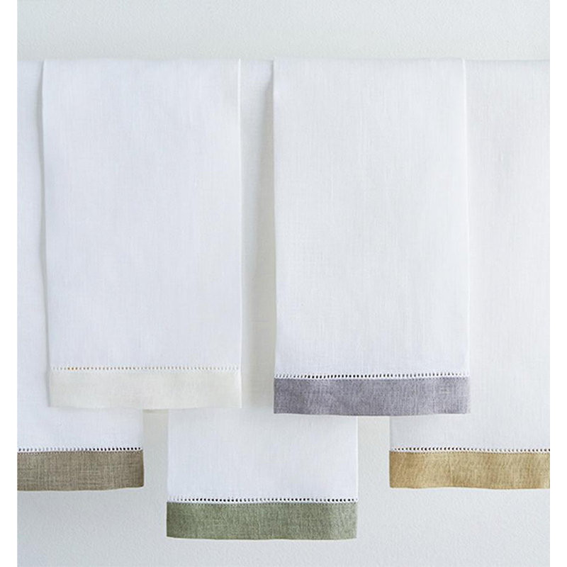 Filo Fingertip Towel Set, White/Stone