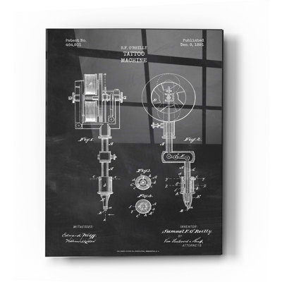 " Tattoo Machine Blueprint Patent Chalkboard "