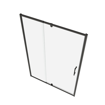 Pivot Swing Shower Door, 56 - 60" W X 71" H, 1/4" Tempered Glass, Matte Black, Reversible Install, Stainless Steel Handle, Magnetic Closer, Excellent Leak Design H Clear Black Swing, Installation,