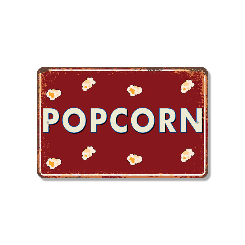 Plaque en plastique Popcorn Street 11 po x 17 po