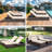  Outdoor Rattan Chaise Lounge Set of 4 with Reclining Backrest, Sidetable, Cushions & Head Pillows-926952108-915801219