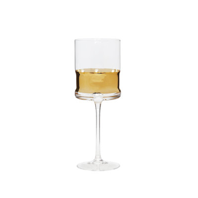 S/6 Wine Glasses with Gold Belt